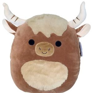 Squishmallow MARSHAL Highland Cow 16" Plush Brown Yak Buffalo